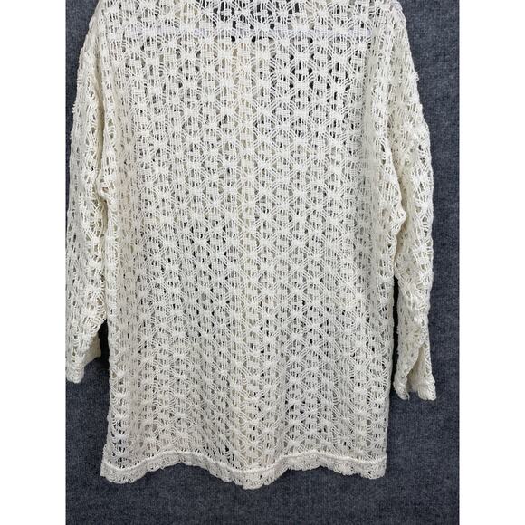 Women's X Long-sleeve, Button Down Chucky Knit Cardigan Sweater Patchwork Design - Picture 7 of 8